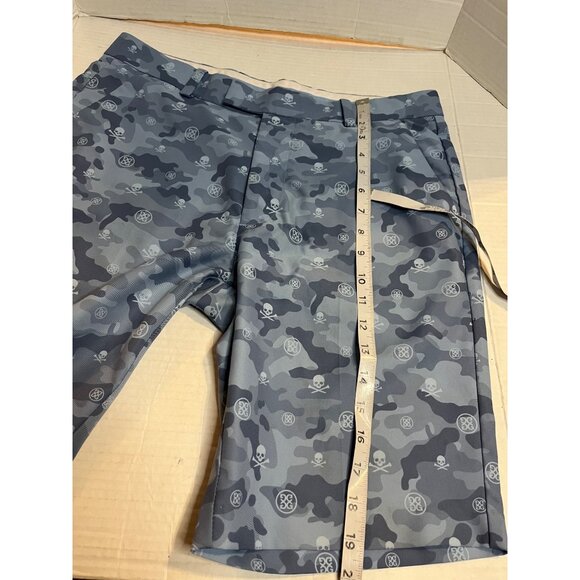 G/Fore G4 Golf Shorts Camo Skulls Tees all over Print 32 Baja Blue preppy - Picture 11 of 11